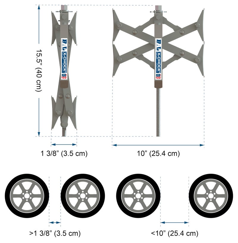 BAL 28010 X-Chock Tire Locking Chock â€“ Wheel Stabilizer for Tandem Axle Trailers & RVs â€“ Easy Ratchet Operation, Heavy-Duty Steel Construction - Image 5